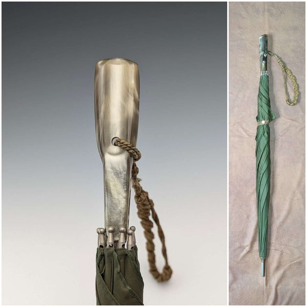 영국 빈티지 소형 우산, 수지 핸들, 그린, 63cm, St Michael