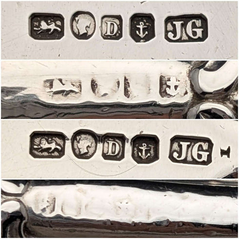 1852年頃 英国アンティーク 純銀製 フィッシュサーバーペア 計262g John Gilbert