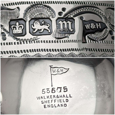 Taza de plata de ley antigua inglesa de 1904, 130 g, Walker and Hall