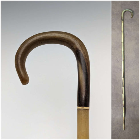 英国复古手杖 弯柄 角质杖身 90cm