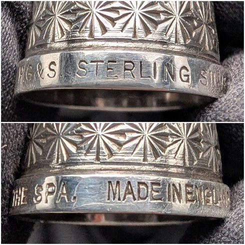 Set de 3 dedales de plata de ley vintage británicos