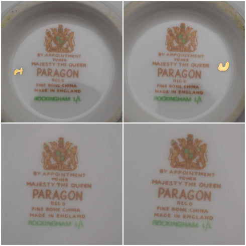 UK Vintage Paragon "Rockingham Green" Demitasse Cup & Saucer Pair