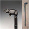 Vintage Thick Black Shaft Rhino Carved Handle Walking Stick 83cm