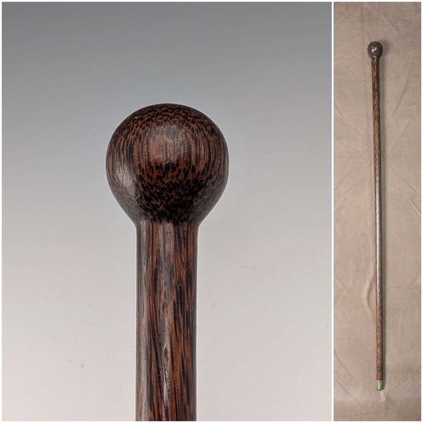 앤티크 브라운 & 블랙 샤프트 론델 핸들 지팡이 83cm