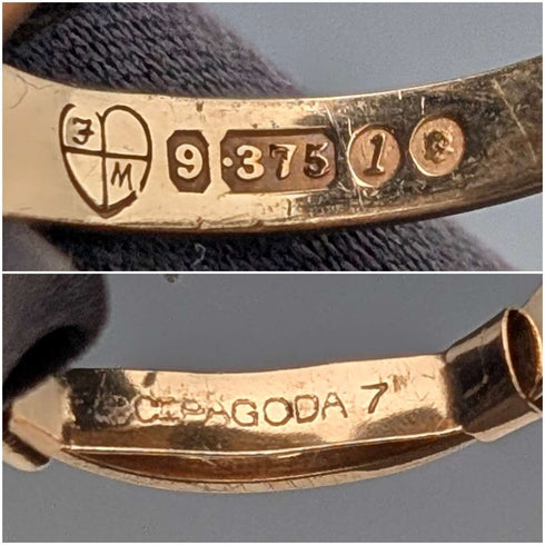 1966년 영국 빈티지 K9 골드 시그넷 링 3.3g (14-16호) 반지 Fred Manshaw Ltd