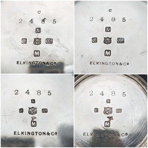 1873 年英國古董鍍銀茶/咖啡套裝埃爾金頓