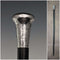 Bastón de caballero antiguo británico de 1922, plata maciza grabada con mango redondo, fuste negro, 90 cm, TD