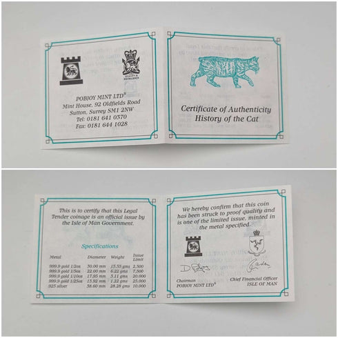 British Isle of Man Silver Crown Coin "The History of Cats: European Wildcat" by PobjoyMint, with Case and Instructions