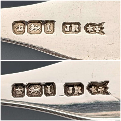 1912年 英国古董纯银茶匙6件套及糖夹组合 总重108克 带盒 Joseph Rodgers&Sons