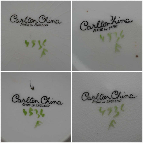 英國復古 Carlton China 咖啡壺、奶油壺、濃縮咖啡杯碟 4 件套組