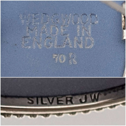 1970年 英國復古 Wedgwood 純銀和碧玉浮雕橢圓形胸針 附盒
