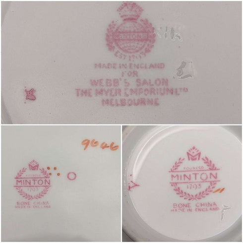 英国维多利亚时代 米顿粉色金鸡(Pink Cockatrice)茶杯三件套