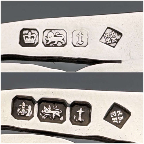 1911年 英国アンティーク 純銀製 サービングスプーンペア 104g Martin, Hall & Co