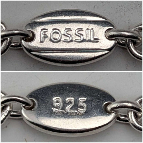 빈티지 순은 팬시 링크 체인 목걸이 42cm 23g FOSSIL