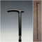 1908 British Antique Black Shaft Derby Handle Sterling Silver Decoration Lightweight Walking Stick Cane 91cm