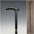 1908 British Antique Black Shaft Derby Handle Sterling Silver Decoration Lightweight Walking Stick Cane 91cm