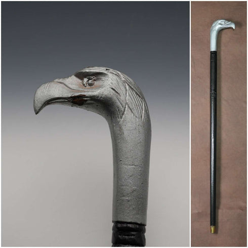 復古風黑色杖身鷹頭手柄手杖 86cm