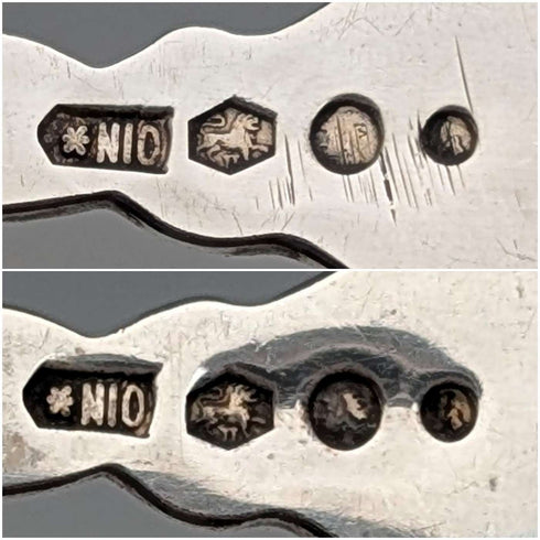 Par de cucharillas de té de plata continental, vintage holandés, 1967, 22g en total