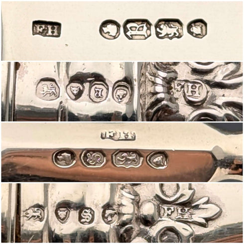 1853年 英国古董 纯银制餐后甜点餐具6对 共537克 Francis Higgins II作品 带木盒
