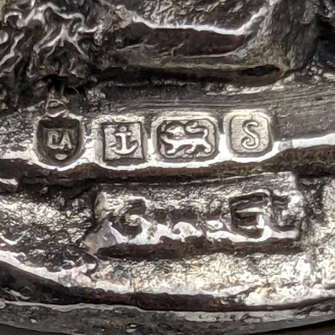 純銀張り彫刻 フクロウ オブジェ 80g 英国 カントリーアーティスト社