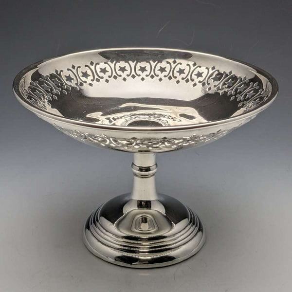 1909 British Antique Pure Silver (925 Silver) Compote Tazza Diameter 15cm 191g West & Son