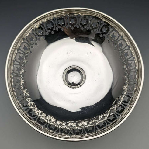 1909년 영국 앤틱 순은(925 실버) 컴포트 타짜 직경 15cm 191g West & Son