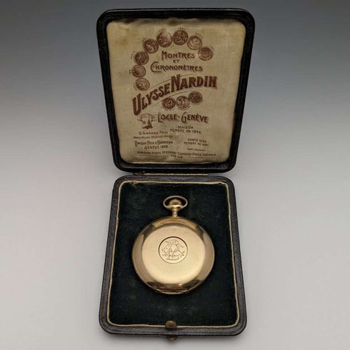 1910年頃 アンティーク 動作良好 ユリス・ナルダン 懐中時計 K18金無垢ハンター 直径54mm 121g
