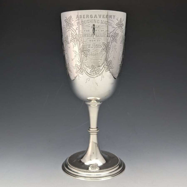 1878年 英国古董 纯银(925银) 大型高脚杯 178克 Rolason Brothers