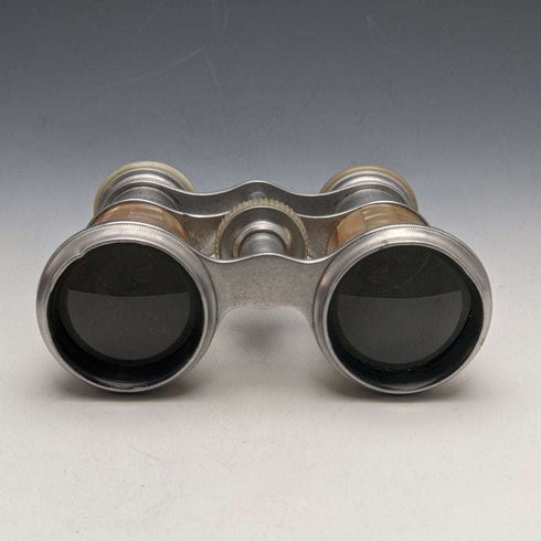 German vintage mother of pearl decoration opera glasses binoculars original case