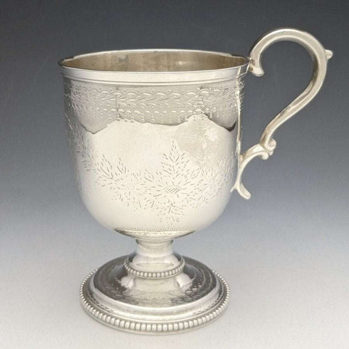 1862年 英国古董 纯银(925银)马克杯 133g Henry Wilkinson