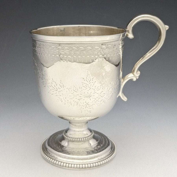 1862年 英国古董 纯银(925银)马克杯 133g Henry Wilkinson