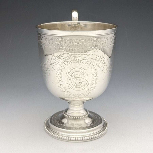 1862年 英国古董 纯银(925银)马克杯 133g Henry Wilkinson