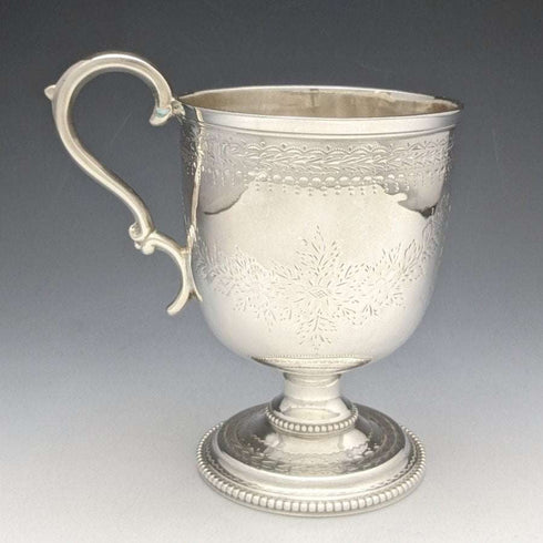 1862年 英国古董 纯银(925银)马克杯 133g Henry Wilkinson