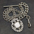Around 1900 British Antique Pure Silver (925 Silver) Albert Chain 56g Pure Silver Emblem Fob