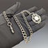 Around 1900 British Antique Pure Silver (925 Silver) Albert Chain 56g Pure Silver Emblem Fob