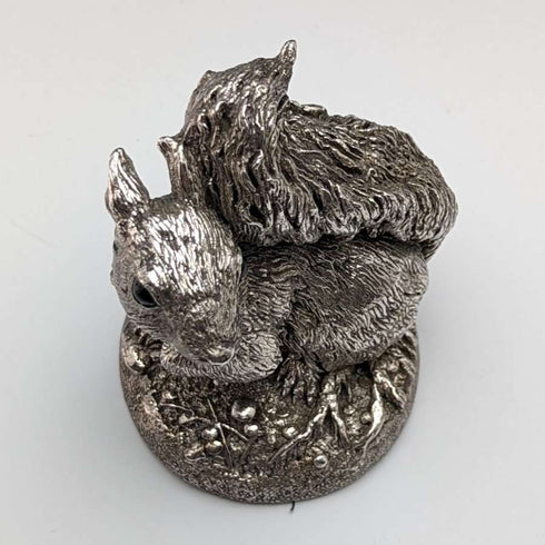 純銀張り彫刻 リス オブジェ 263g 高さ8.5cm 英国 カントリーアーティスト社