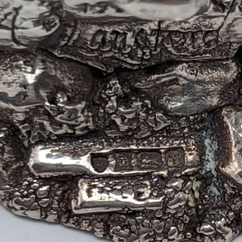 純銀張り彫刻 フクロウ オブジェ 109g 高さ7.5cm 英国 カントリーアーティスト社