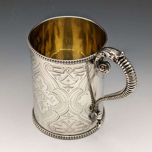 1864年 英国アンティーク 純銀(925シルバー) マグカップ 154g Robert Harper