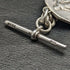 Cadena Albert de plata esterlina (plata 925) antigua inglesa, hacia 1900, 62 g, con colgante de moneda romana de plata