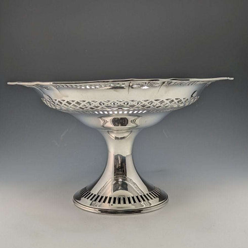 1938年 英国复古纯银(925银)水果碗 糖果盘 直径26cm 470g Joseph Gloster Ltd