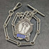 Around 1920 British Antique Pure Silver (925 Silver) Albert Chain 37g Medal Fob
