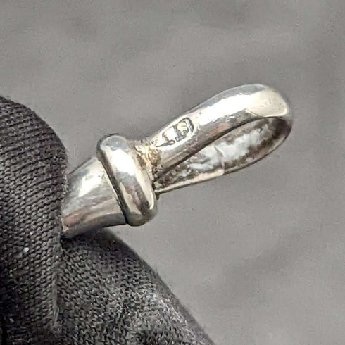 约1900年 英国古董纯银阿尔伯特表链 41克 双色天然石旋转坠饰