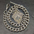 1900년경 영국 앤티크 순은 엑스트라 굵은 알버트 체인 80g 메달 포브