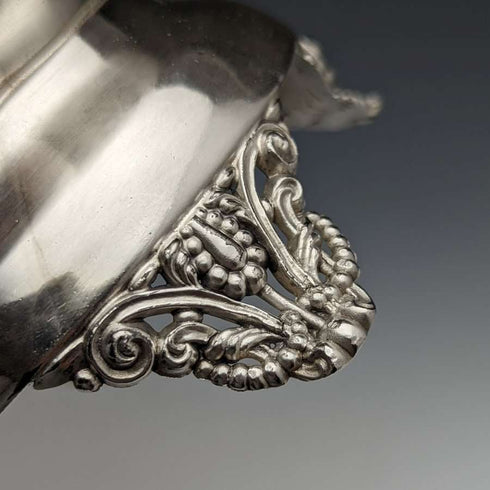 Cuenco para frutos secos de plata chapada, con decoración de ardilla, antigüedad estadounidense de finales del siglo XIX, 481 g