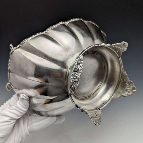Cuenco para frutos secos de plata chapada, con decoración de ardilla, antigüedad estadounidense de finales del siglo XIX, 481 g