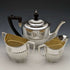 Late 19th Century English Antique Silver Plated Bachelor Teapot Set of 3 in Roberts & Belk Case