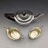 Late 19th Century English Antique Silver Plated Bachelor Teapot Set of 3 in Roberts & Belk Case