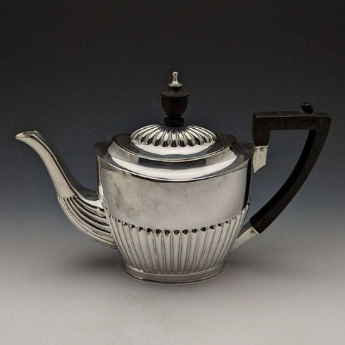 Late 19th Century English Antique Silver Plated Bachelor Teapot Set of 3 in Roberts & Belk Case