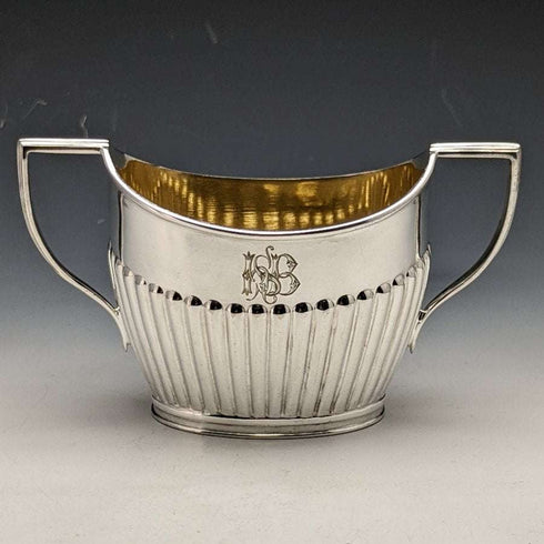 Late 19th Century English Antique Silver Plated Bachelor Teapot Set of 3 in Roberts & Belk Case