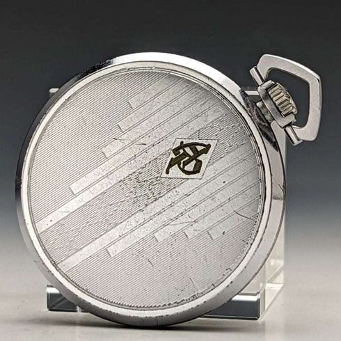 (Refurbished) Vintage good working Ulysse Nardin art deco stainless steel case pocket watch